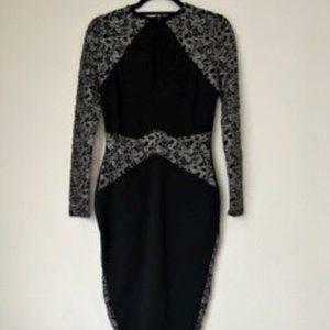 Venus S Black Embroidered Dress